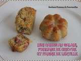 Mini Cakes au Salami, Fromage de chèvre et farine de lentille Verte