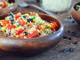 Salade de Quinoa et Haricots Noirs avec Vinaigrette au Cumin et à la Lime