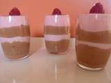 Verrine a la mousse chocolat et a la mousse framboise (8 verrines)