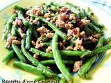 Haricots verts  frits à sec, façon Sichuan 干煸四季豆 gān biān sì jì dòu