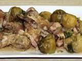 Ailes de poulet grillées aux choux de Bruxelles