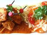 Bouchées de poulet aux épices douces et chou blanc