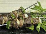 Brochettes de foie, rognon et coeur d'agneau