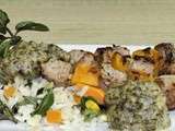 Brochettes de porc à la mangue
