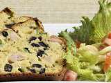 Cake aux olives et jambon fumé