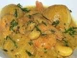 Cassolettes de crevettes au curry et noix de cajou