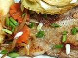 Côte de porc et chou blanc poêlé
