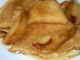 Crêpes aux poires, noix de cajou et caramel au cidre