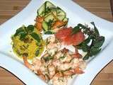 Crevettes sautées au caramel de gingembre