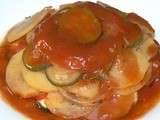 Gratin de pomme de terre, courgette et tomate