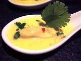 Huîtres en cuillère au curry et à la coriandre