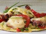 Omelette au poulpe et poivron