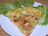 Omelette aux tomates, pommes de terre et oignons verts