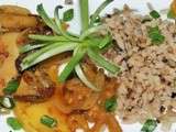 Ormeaux au curcuma et bananes plantains
