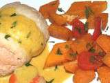 Paupiette de sole à la mousseline de crevettes crème au curcuma