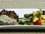 Pavé de bœuf sauce au roquefort et basilic