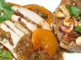 Poulet farci à la mangue et son riz aux fruits secs