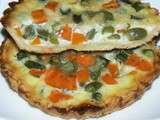 Quiches aux carottes et haricots verts