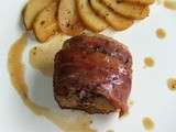Rable de lapin au cidre, jambon sec et pommes