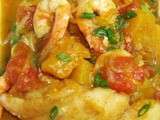 Ragout de butternut aux crevettes et poisson