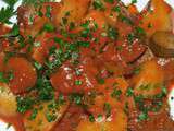 Ragoût de foies de volaille, tomates et pommes de terre