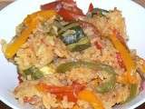 Riz aux 3 poivrons et courgettes