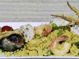 Riz pilaf au curry, façon paella