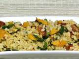 Riz pilaf aux tomate, butternut et oignon vert
