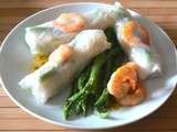 Rouleaux de printemps aux crevettes et asperges