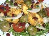 Salade au poulet mariné au gingembre et curcuma