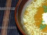 Soupe carotte, curry et lait de coco