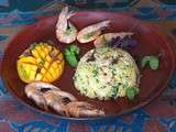 Taboulé exotique aux crevettes et mangue