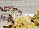 Tournedos hawaïen sauce aux baies roses