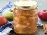 Conserve de garniture de tarte aux pommes