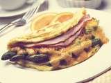 Omelette aux asperges et au jambon