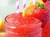 Slush de vodka aux fraises et limonade
