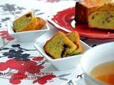 Cake a l’huile d’olive recouvert de sa glace au yaourt & aux figues confites surmonte d’une espuma de creme anglaise parfumee a la boukha