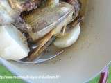Facile de pigeons farcis en cocotte, au confit de poires sur un lit de legumes d’hiver (epinards-navets) – a votre santé