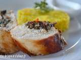 Filets de poulet poches et farcis avec sa duxelle, risotto au ble concasse dit boulghour