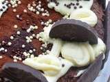 Fondant cappuccino-viennois a la farine de chataigne recouvert d’une meringue italienne chocolat, pour un reticent, blasé anti-anniversaire