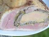 Galantine de canard au foie gras frais et aux cepes, plat de fetes