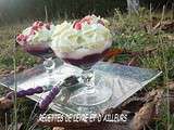 Gelee de fruits rouges, lait de coco & sa mousse-espuma matcha