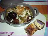 Lapin aux pruneaux & cake a la vitelotte