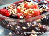 Mousse  aux bananes & ananas confit et sa compotee de fruits rouges ou rien de revolutionnaire a l’horizon