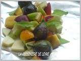 Papillote de fruits au safran ou a la verveine cuite au barbecue