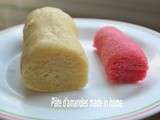Pate d’amandes ou massepain simple et facile , poires pochees au citron & zeste d’orange seche