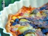Pizza a la pate feuilletee de fond de placard (artichauts-aubergines-mozza)