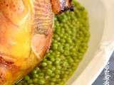 Poulet roti au four a la farce festive : aux saucisses de canard – pruneaux mi cuits et foie gras