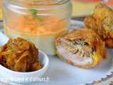 Queues de cochon farcies de jean, puree a la patate douce et pomme de terre