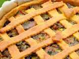 Tourte d’automne (courgette spaghetti) saveur sous-bois (cepes-girolles)a l’accent chantant du sud-ouest sur un air je vise le ciel de cabrel